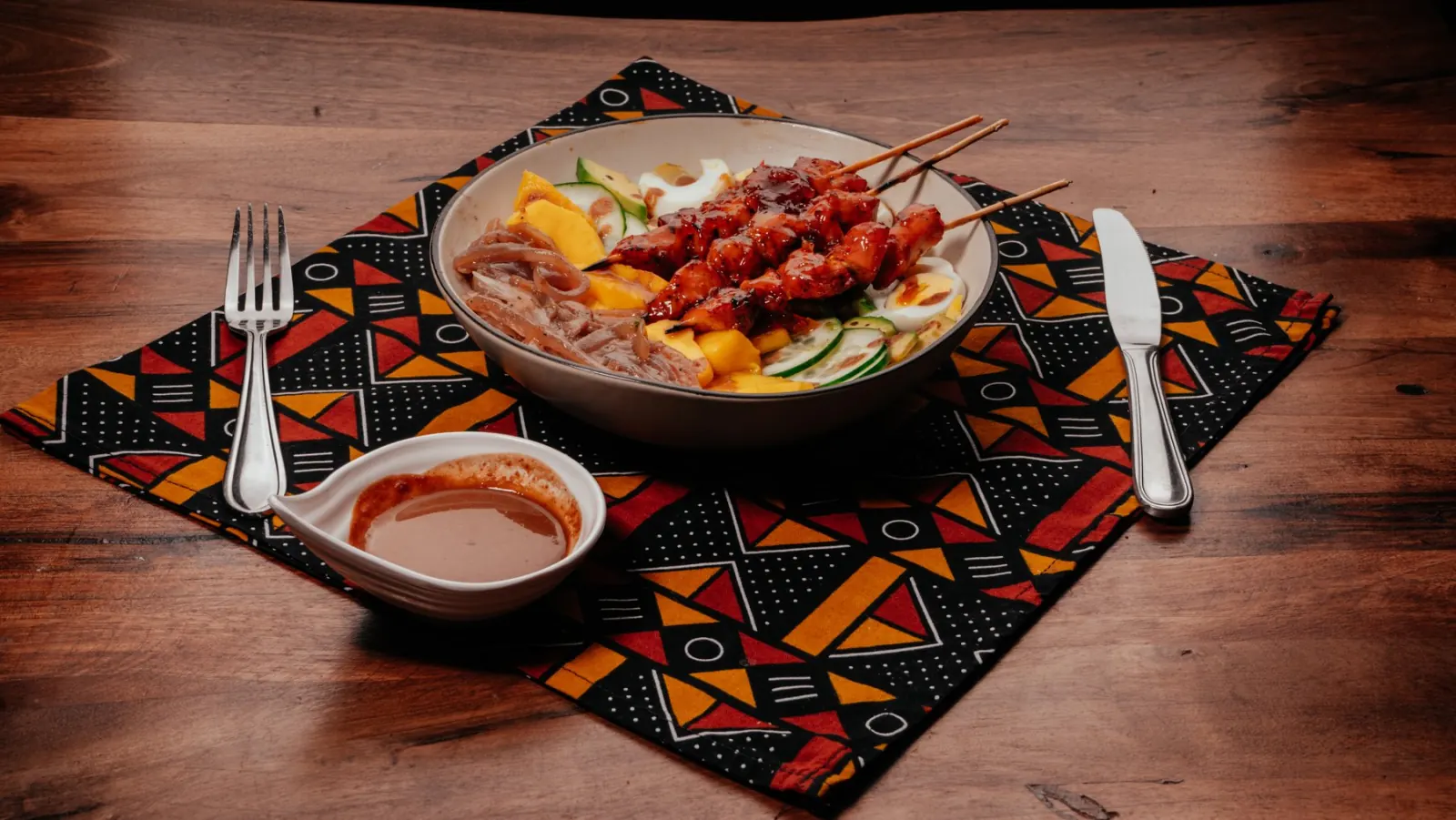 Skewers, plated